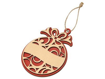 Подвеска Новогодний шар (Натуральный/красный)