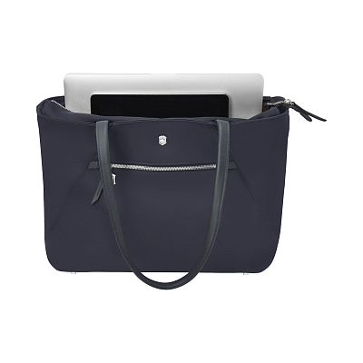 Сумка VICTORINOX Victoria Signature Tote, синяя, нейлон/кожа, 51x15x30 см, 19 л