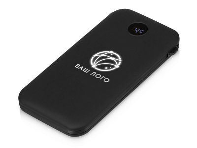 Внешний беспроводной аккумулятор с подсветкой лого Astro, soft-touch, 10000 mAh (Чёрный)