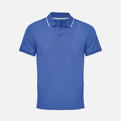 Рубашка поло унисекс Palermo, ярко-синяя с белым (Синий)