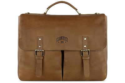 Портфель KLONDIKE RUSH «Louis»,натуральная кожа в коньячном цвете, 40 х 30 х 10 см (Коричневый)