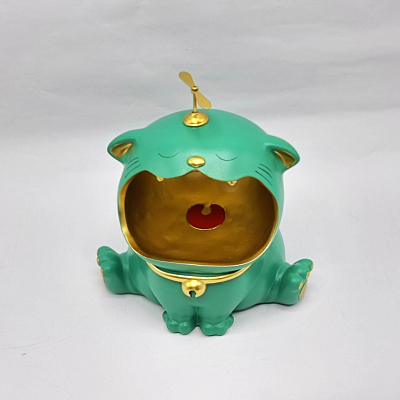 Статуэтка хранитель Кот большой, изумруд (Изумрудный)