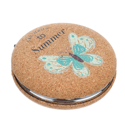 Зеркало Dewal Beauty серия "Пробковая" карманное круглое (Коричневый)