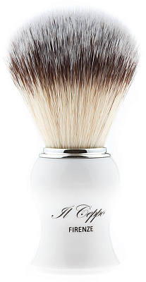 Помазок для бритья IL Ceppo, пластик, синтетический ворс, рукоять - белый глянцевый цвет (Белый)