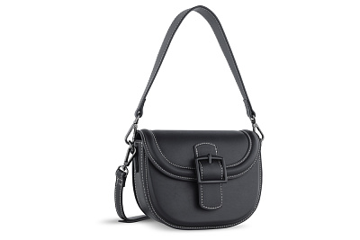 Сумка женская наплечная BUGATTI Zita, черная, полиуретан, 20,5 x 9 x 15 см (Черный)