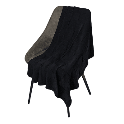 Плед Cella вязаный, темно-синий (без подарочной коробки) (Синий)