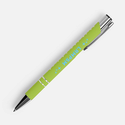 Ручка шариковая Keskus Soft Touch, зеленое яблоко