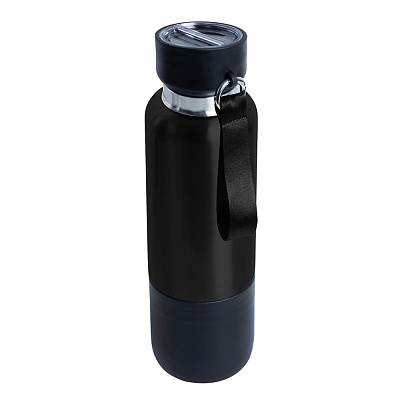 Термос Hike c ланьярдом и манжетой  (Чёрный)