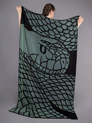 Плед Serpentica, черный с люрексом (Чёрный)