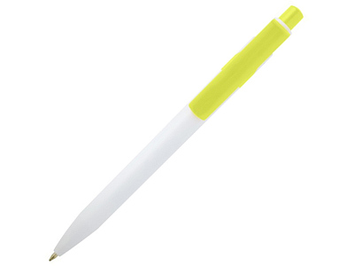 Ручка шариковая из переработанной пластмассы Unica (Белый/зеленый лайм)