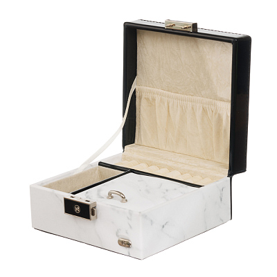 Шкатулка для украшений Jardin D'Ete, цвет белый мрамор, 13,2 х 12,3 х 7,8 см (Белый)