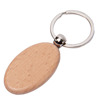 Брелок TIMBER OVAL; 5,2 x 3,2 см; дерево (Бежевый)