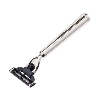 Бритвенный набор Mondial: станок, помазок, чаша, подставка; отполированный никель