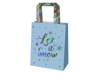 Подарочный пакет Let it snow! (Голубой)