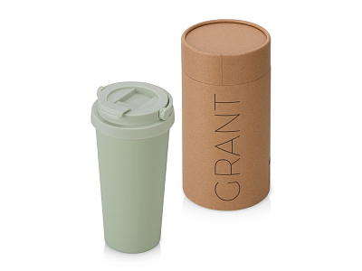 Вакуумная термокружка Grant, soft-touch, тубус (Зеленый оливковый)