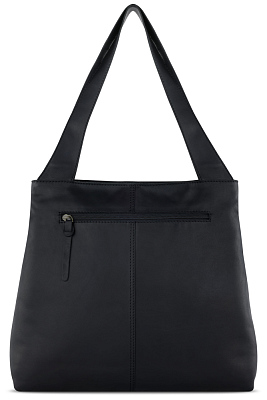 Сумка через плечо KLONDIKE RUSH «Katrina», натуральная кожа в черном цвете, 43 х 31,5 х 12 см