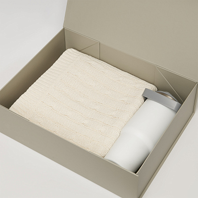 Подарочный набор Монтана (Montana), белый (плед, термокружка)