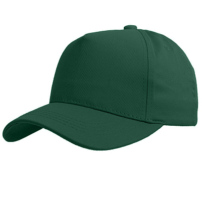 Бейсболка VALLEY, 5 клиньев, металлическая застежка (Темно-зеленый)