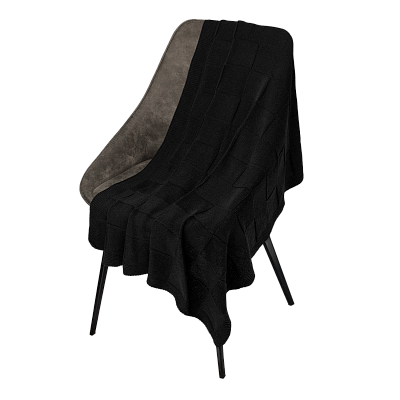 Плед Селла (Cella) вязаный, черный (без подарочной коробки) (Чёрный)