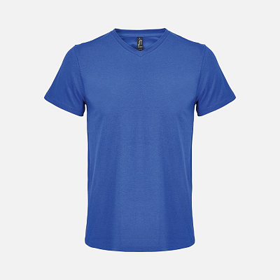 Футболка унисекс Regent с V-образным вырезом, ярко-синяя (royal) (Синий)