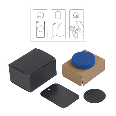 Автомобильный держатель для телефона "Allo", покрытие soft touch, синий с черным