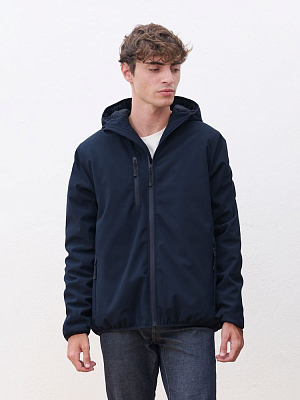 Куртка софтшелл с капюшоном мужская Falcon Men, черная