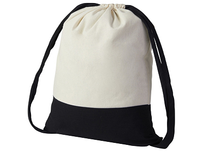 Рюкзак-мешок Cotton из хлопка, 170 г/м2 (Натуральный/черный)