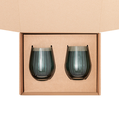 Подарочный набор 2 стакана для воды Capri (Зеленый)