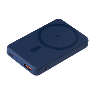 Внешний аккумулятор Ларго PD (Largo PD) 5000mAh с функцией беспроводной зарядки 15W  (Синий)