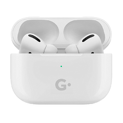 Наушники беспроводные GEOZON G-PRO, с зарядным боксом, с беспроводной зарядкой, белые (Белый)