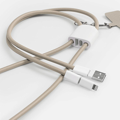 Кабель-ланьярд energyFlex Pro, серо-бежевый (Бежевый)