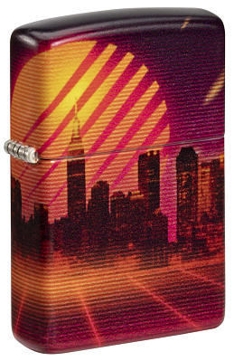 Зажигалка ZIPPO Cyber City с покрытием 540 Matte латунь/сталь оранжевая 38x13x57 мм
