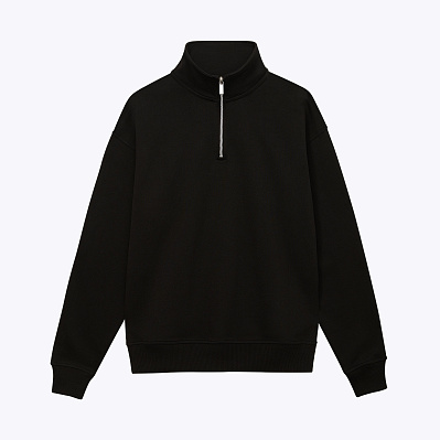 Толстовка на молнии унисекс FLOW, черная, размер XL/2XL (Черный)