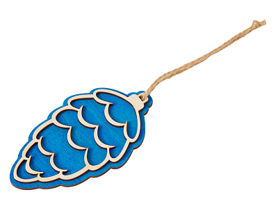 Деревянная подвеска на елку Cedar (Синий)