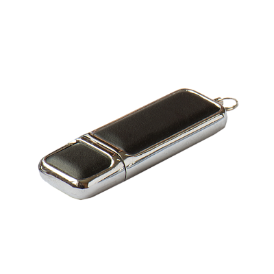 Кожа 01 Брусок кожаный, черный, 4Гб, переходник мини-универсальный