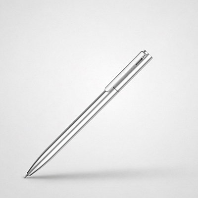 Ручка пластиковая шариковая Leon (Серебристый металлик)