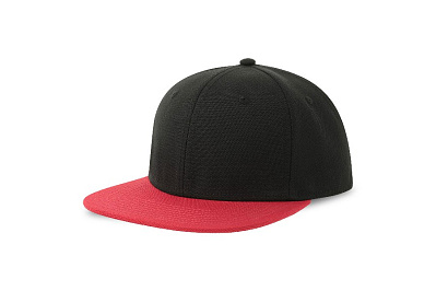 Бейсболка "SNAP BACK-S", 6 клиньев, пластиковая застежка (Черный, красный)