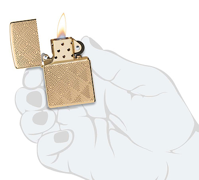 Зажигалка ZIPPO Armor® с покрытием High Polish Brass, латунь/сталь, золотистая, 38x13x57 мм