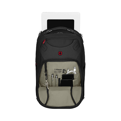Рюкзак WENGER Cosmic 17", чёрный, переработанный ПЭТ/ПВХ/полиэстер, 34 x 23 x 49 см, 30 л