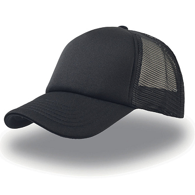 Бейсболка RAPPER, 5 клиньев, пластиковая застежка (Чёрный)