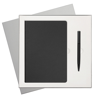 Подарочный набор Star, черный (ежедневник, ручка) (Черный, серый)