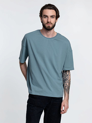 Футболка унисекс оверсайз Crosstown, серо-зеленая (Серый)