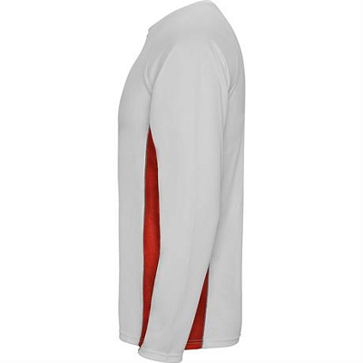 Спортивная футболка SHANGHAI L/S мужская, БЕЛЫЙ/КРАСНЫЙ 2XL
