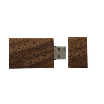 Дерево 03 Брусок , 16Гб, переходник мини-пвх (Темное дерево)