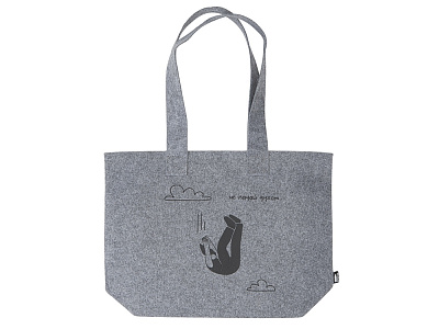 Сумка-шоппер Stratum фетровая с термотрансфером (Серый)