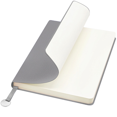 Блокнот A5 Officer в мягком переплёте с металлической биркой  (Серый)