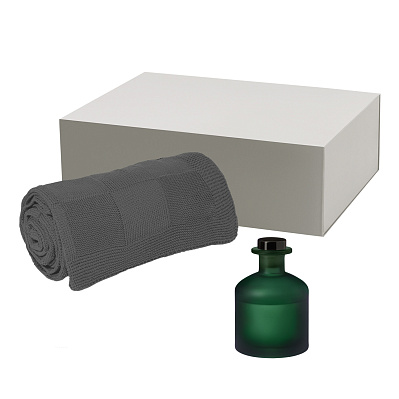 Подарочный набор Mizu, Cella, зеленый (диффузор, плед) (Зеленый, серый)