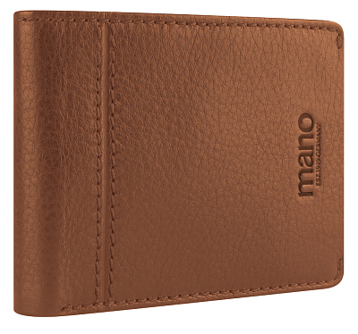 Бумажник Mano "Don Montez", натуральная кожа в коньячном цвете, 11 х 8,4 см