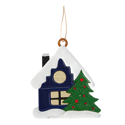 Ёлочная игрушка Домик (синий) (Синий)
