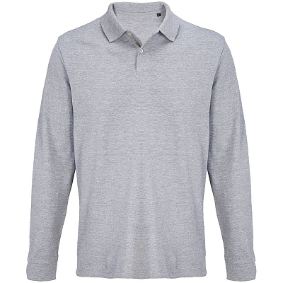 Рубашка поло унисекс с длинным рукавом Pacific LSL  (Серый меланж)
